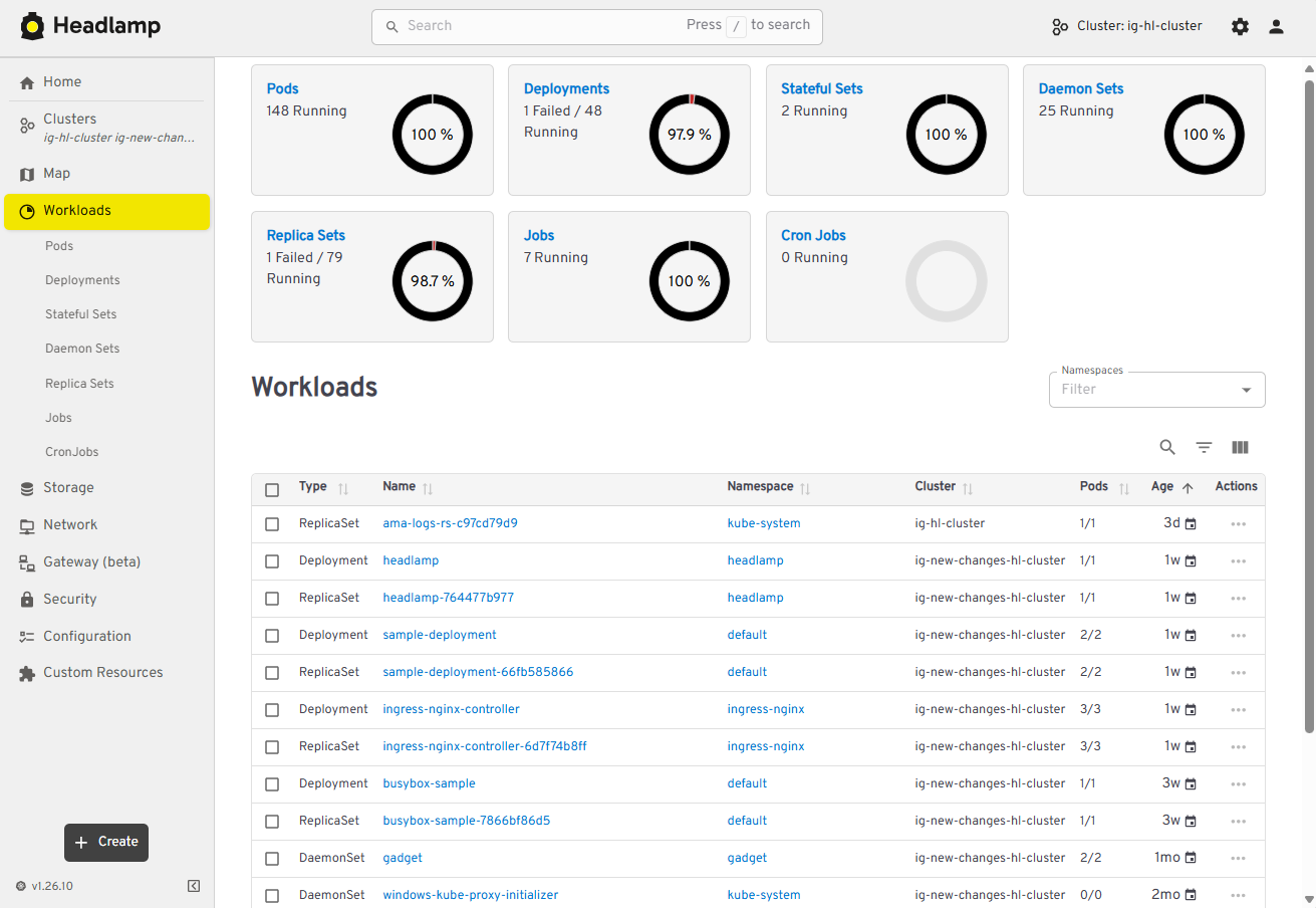 Multi-cluster view